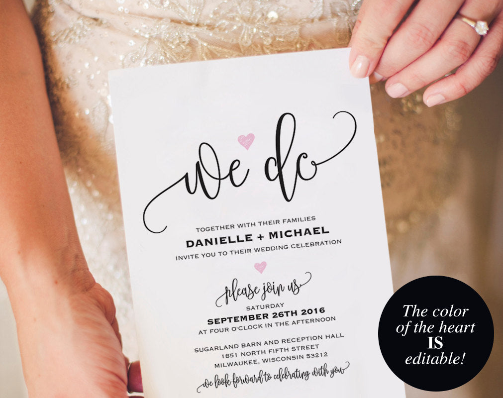 heart wedding invitations