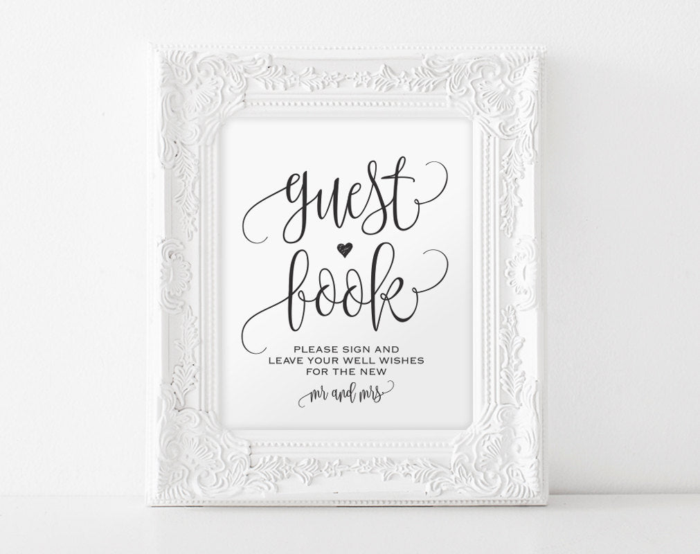 Wedding Guest Book Sign Template