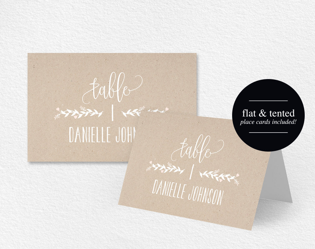 Wedding Place Cards, Wedding Place Card Printable, Place Card In Imprintable Place Cards Template