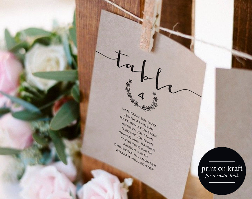 print table cards wedding