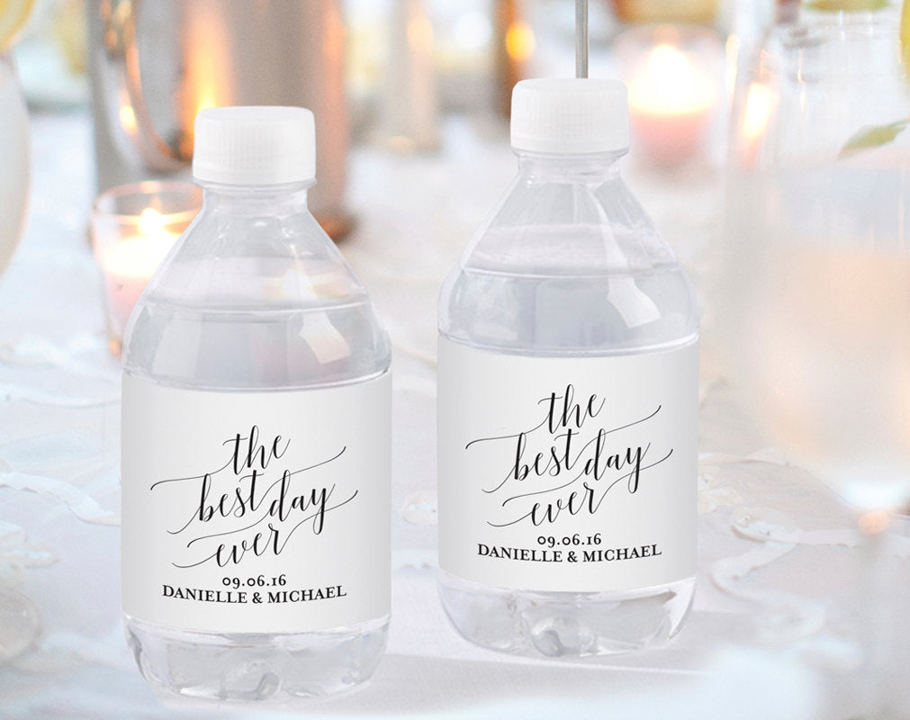 Wedding Water Bottle Label, Water Bottle Label Printable For Diy Water Bottle Label Template