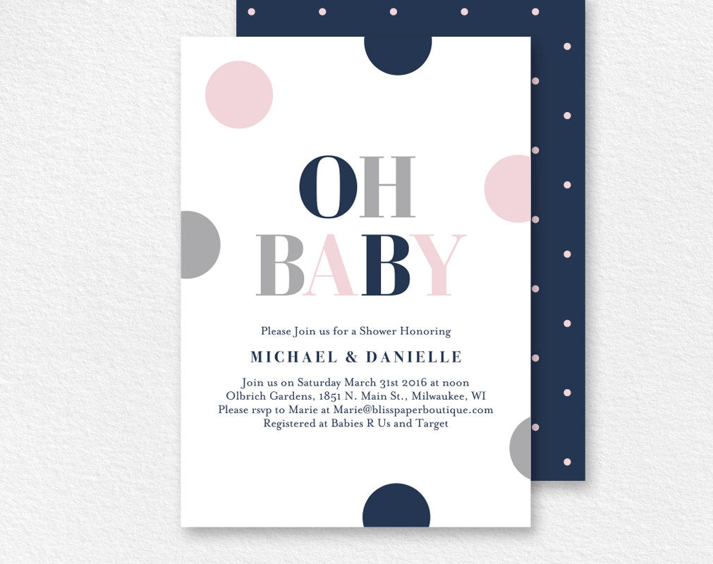 Baby Shower Invitation Oh Baby Baby Girl Shower Baby Shower