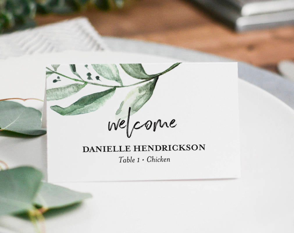 printed place cards wedding