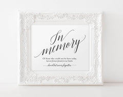 In Memory Sign In Loving Memory Sign Memory Sign Memorial Table Sig Bliss Paper Boutique