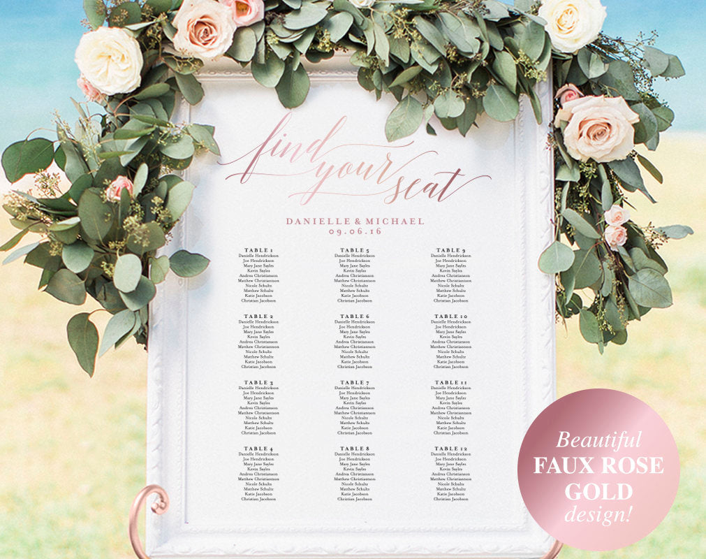 Downloadable Seating Chart For Wedding