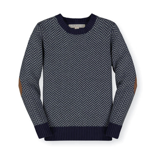 Hope & Henry Boys' Zip-up Textured Sweater (light Blue Heather