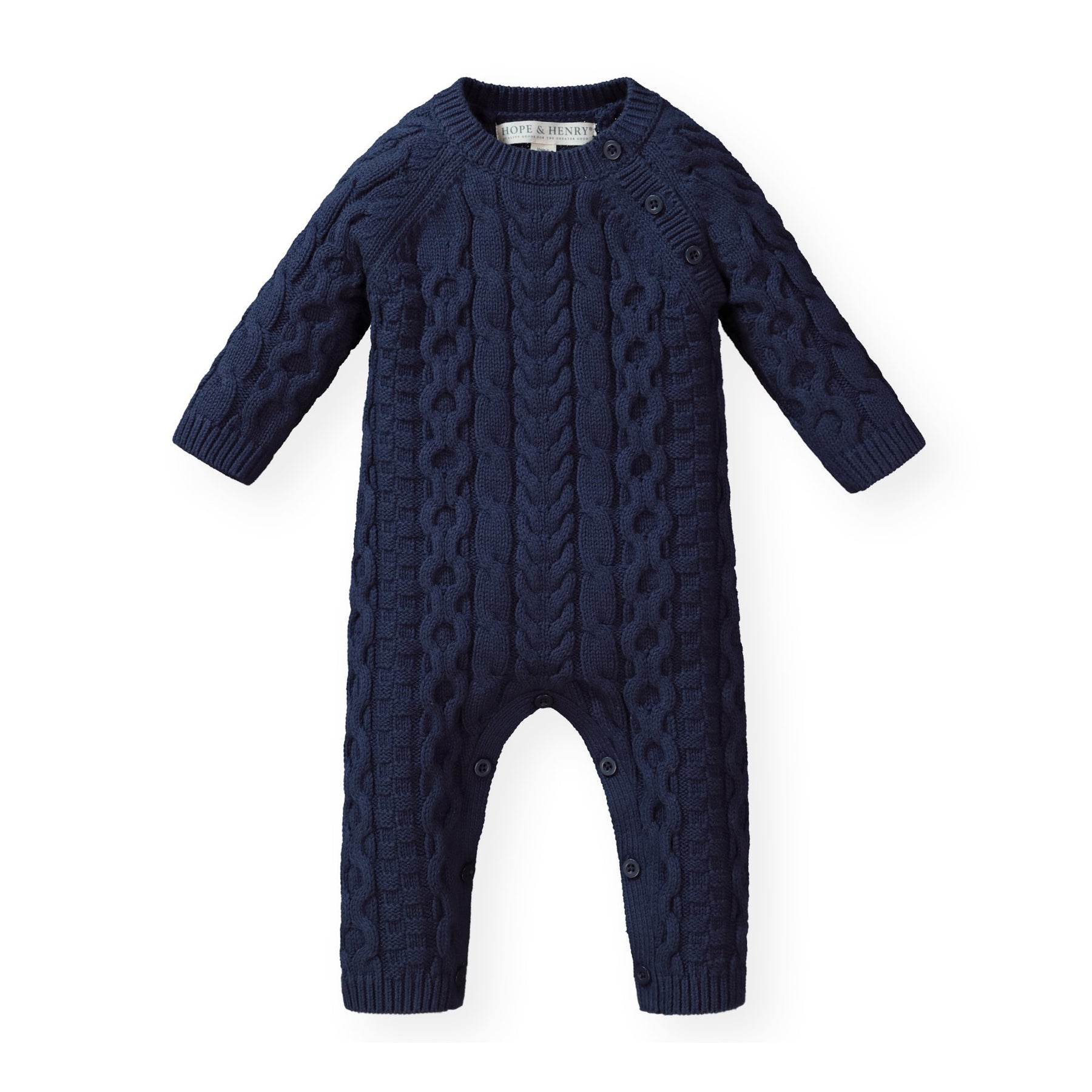 Cable Knit Sweater Romper Hope & Henry Baby