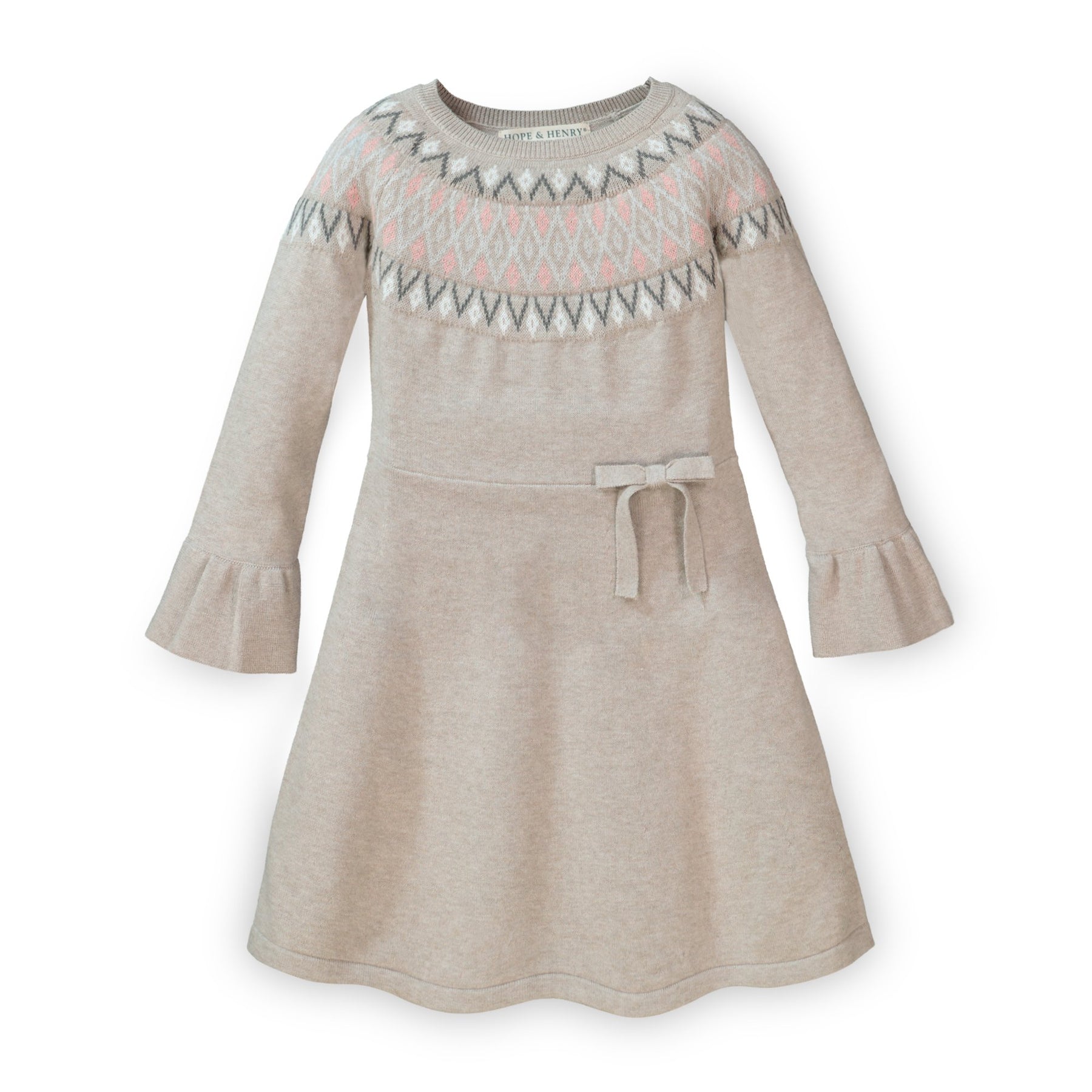 Fair Isle Fit and Flare Sweater Dress | Hope & Henry Girl