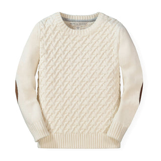 KIDPIK Boys Long Sleeve Cable Knit Fisherman Sweater, Size: 12