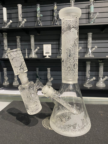 Milkyway Beehive Beaker with matching ash catcher and snapper slide setup