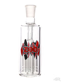 Zob Glass - 8 Arm Tree Perc Ash Catcher 18mm 90 Degree (6") Red and Black
