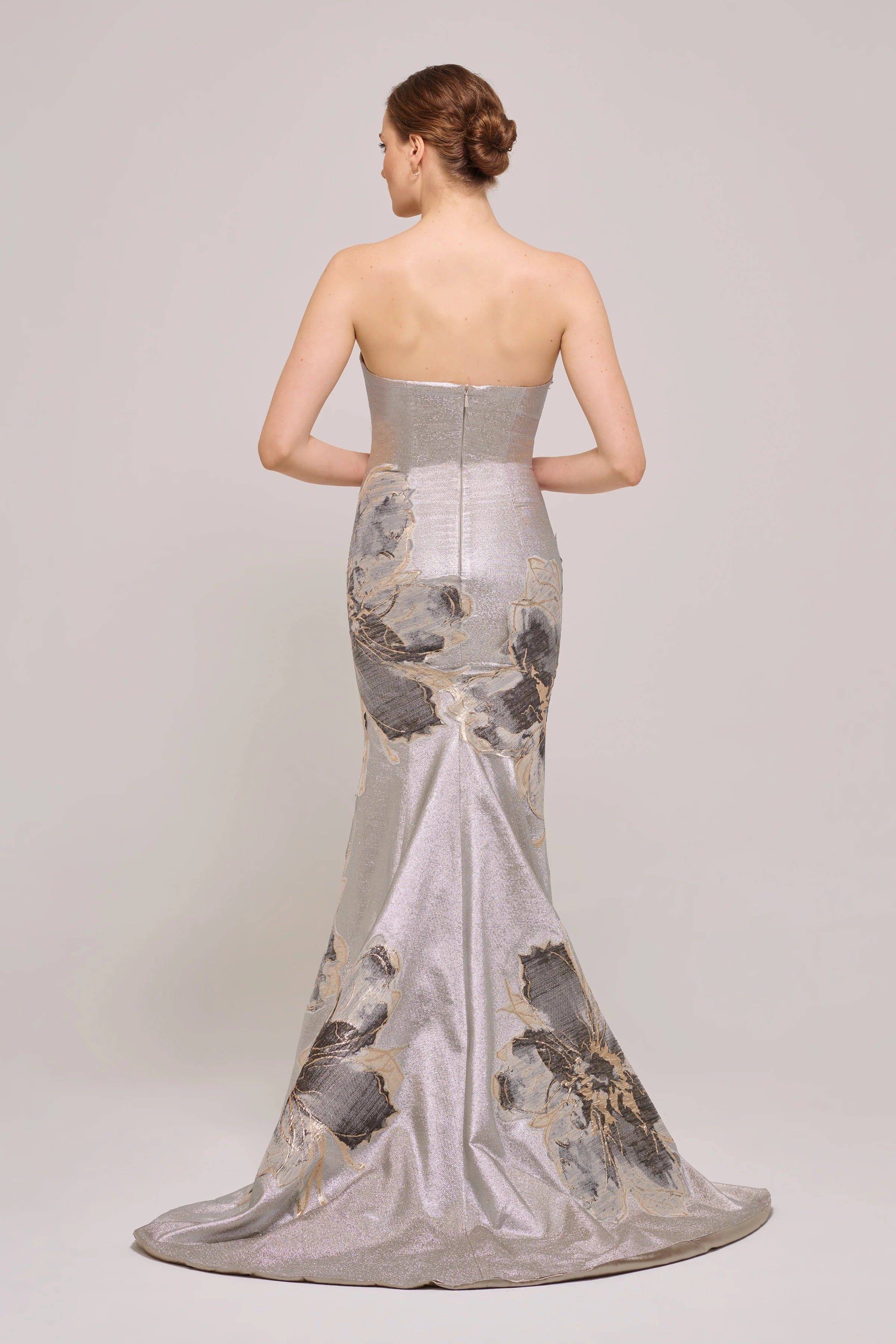 John Paul Ataker - 3648 - Strapless Floral Appliqués Gown