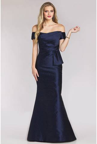 Gia Franco - 12152 - Off-Shoulder Maxi Dress with Peplum Waistline