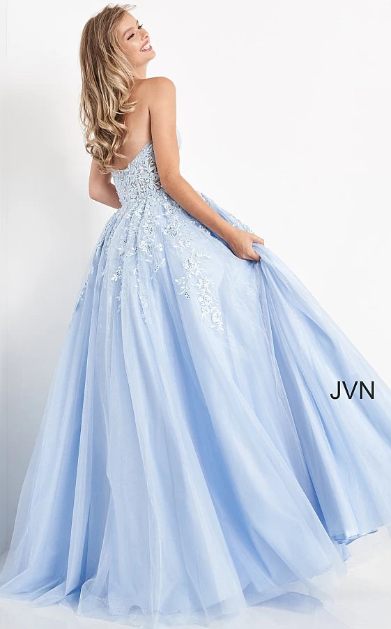 JVN - JVN00915 - Strapless Embroidered Ballgown