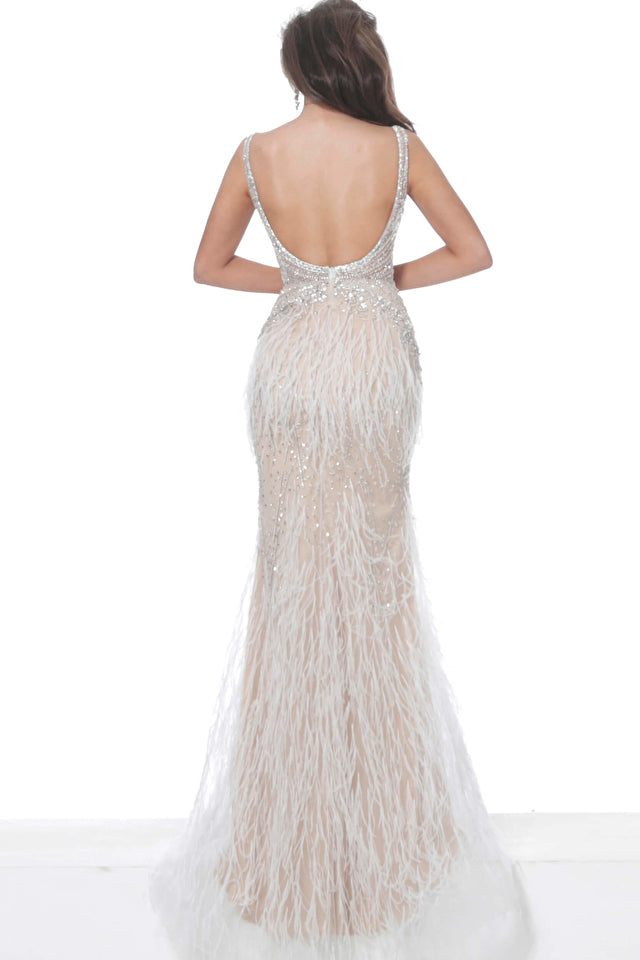 Jovani - 03023 - Feather Informal Wedding Dress