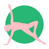 Graphic of a yogi in a standing side position