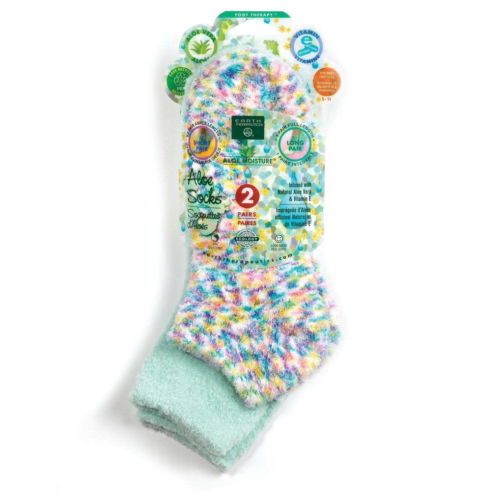  Earth Therapeutics Aloe Vera Socks – Infused with Natural Aloe  Vera & Vitamin E – Helps Dry Feet, Cracked Heels, Calluses, Rough Skin,  Dead Skin – Use with Your Favorite Lotions –