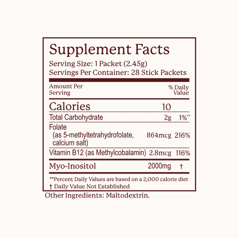 Fertility Support for Her supplement facts