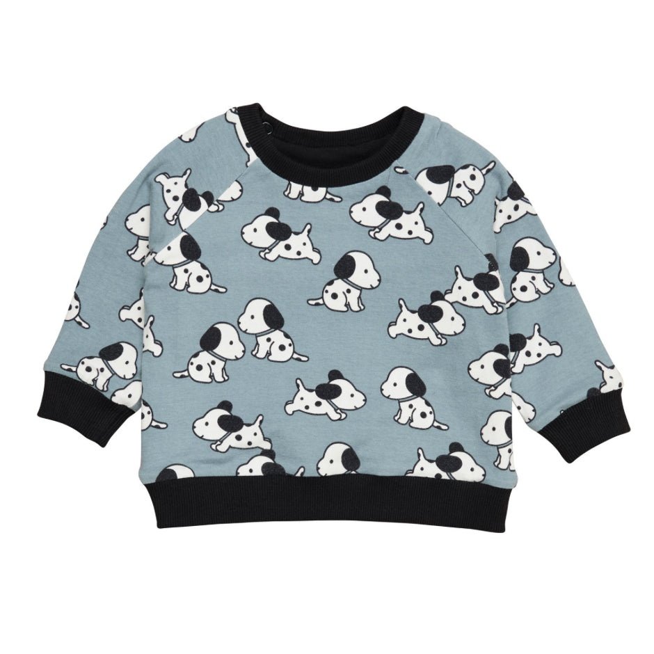 HUXBABY Doggie Reversible Sweatshirt - Black/Teal | hip-kid