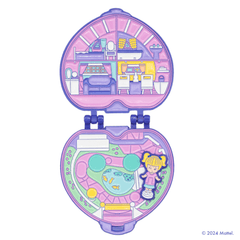 Inside of Polly Pocket Compact Pin with Magnetic Polly