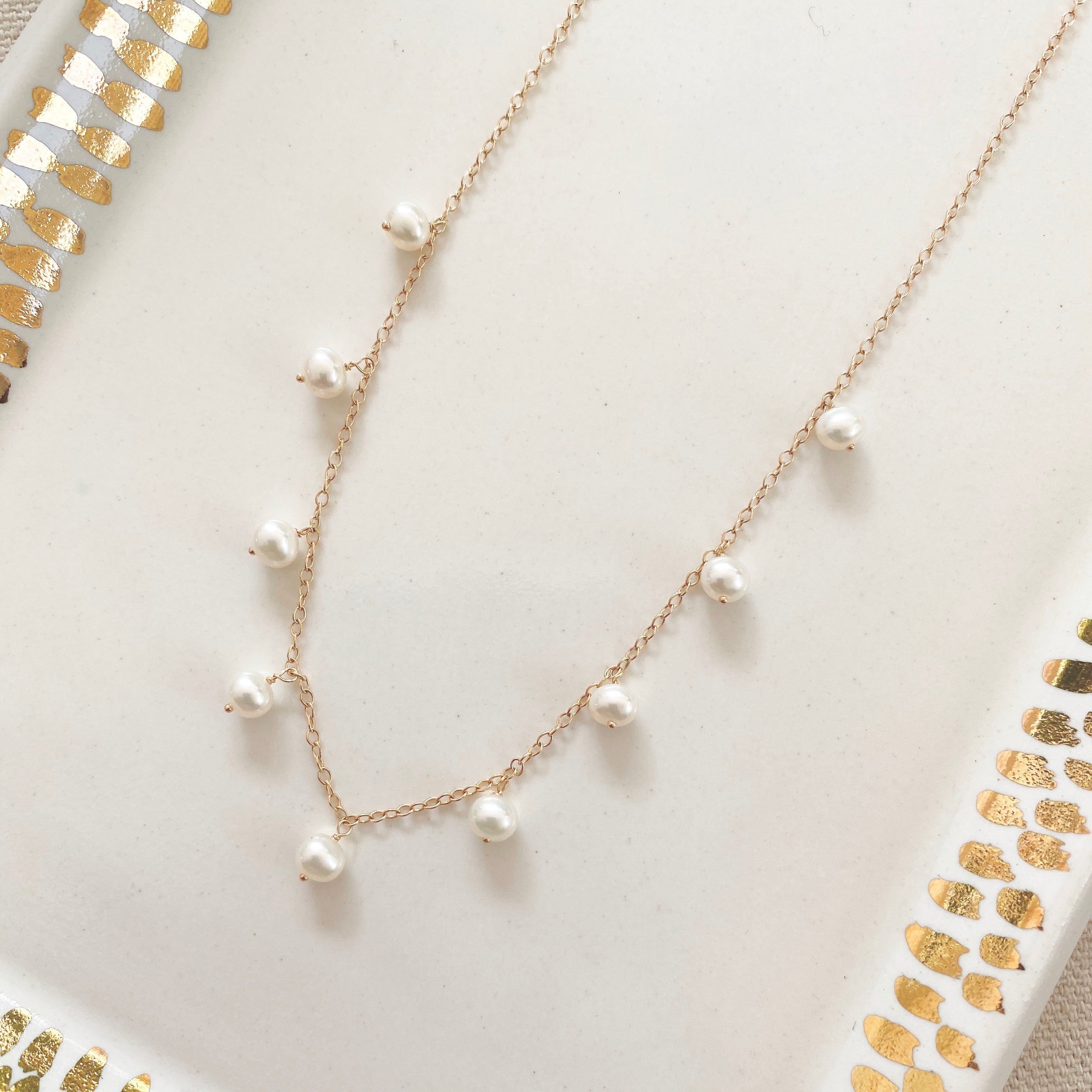 Pearl Drip Necklace (14K)