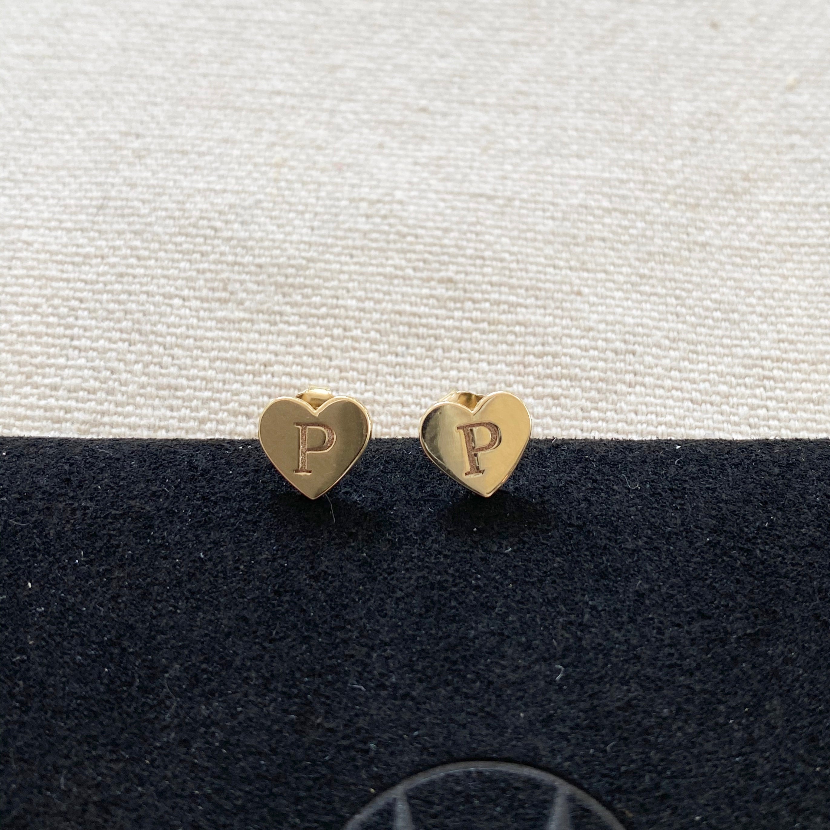Engravable Heart Earrings (14K)