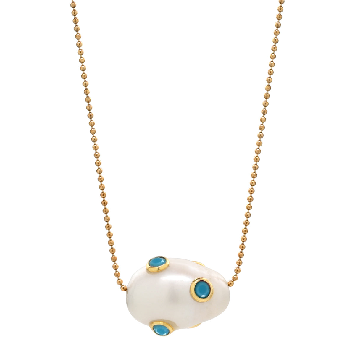 Studded Pearl Necklace - More Colors Available