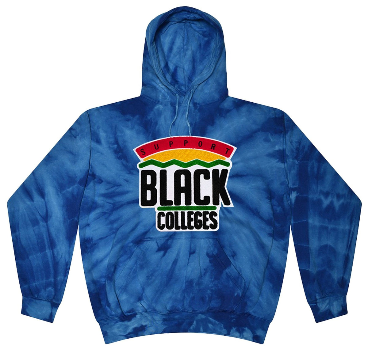 "Support Black College" Tie-Dye Hoodie in Royal ...