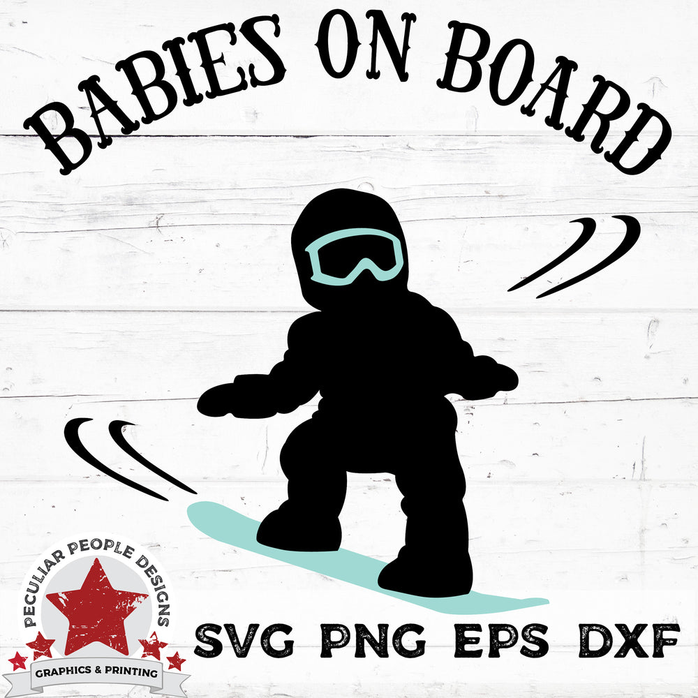 Download Babies On Board Snowboarding Boy Commercial Use Svg Car Decal Cut File Peculiar People Designs