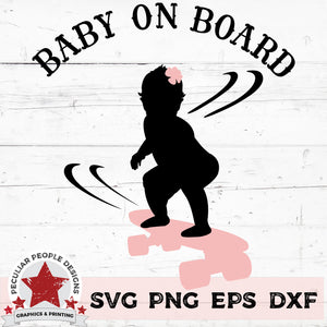 Download Baby On Board Skateboarding Girl Commercial Use Svg Car Decal Cut File Peculiar People Designs Yellowimages Mockups