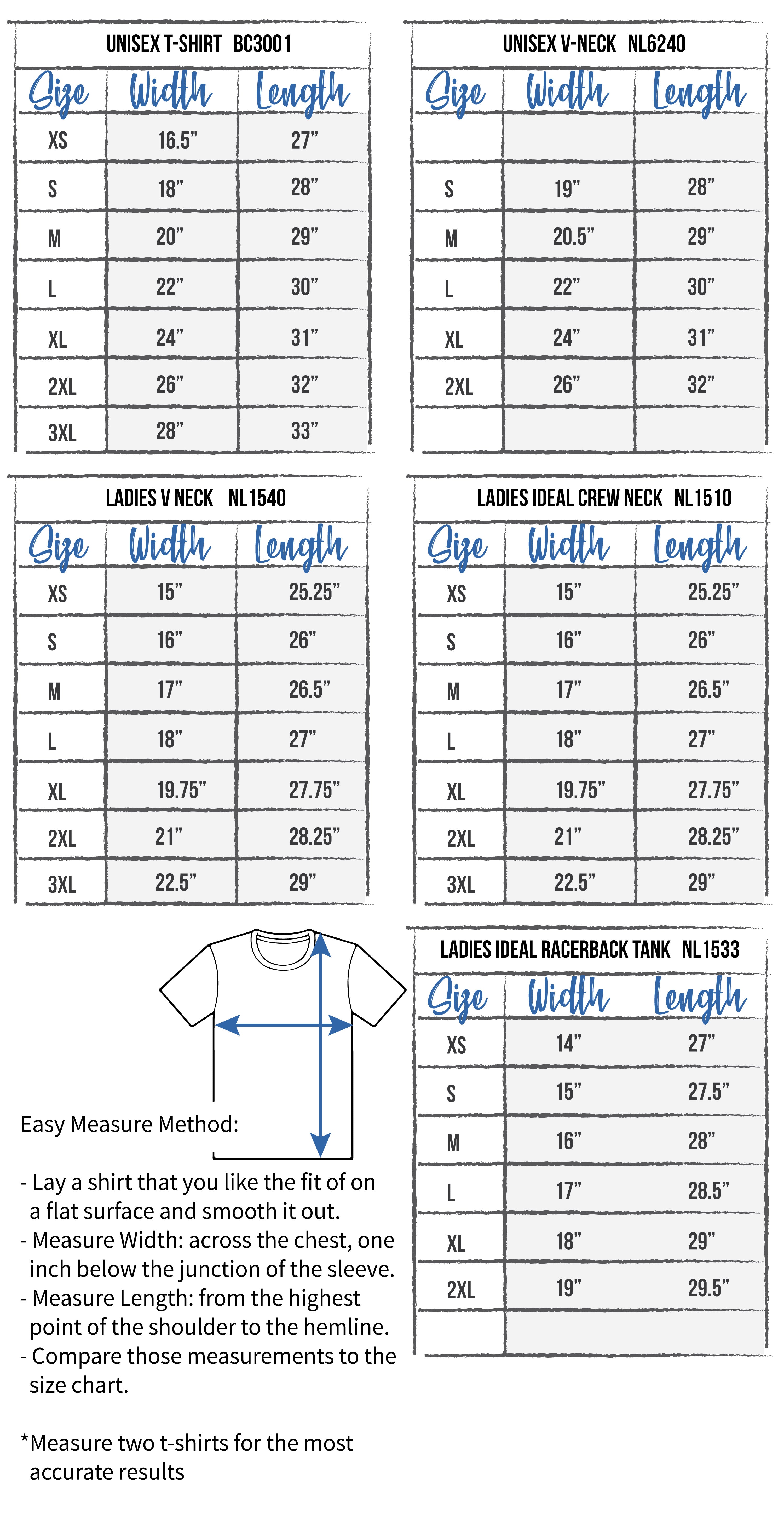 Size Charts Size Charts & Measuring Guide
