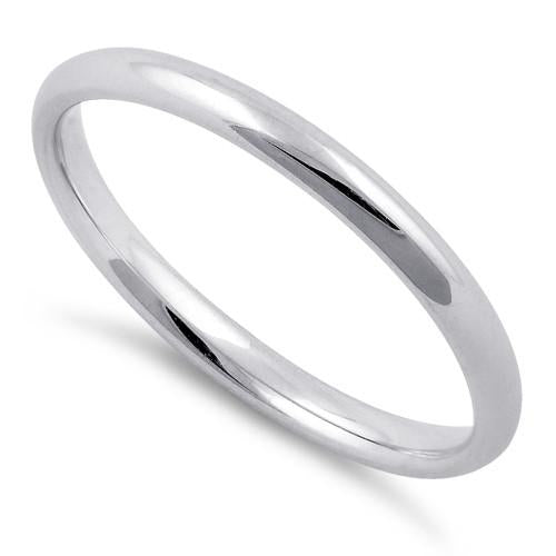 plain silver band ring