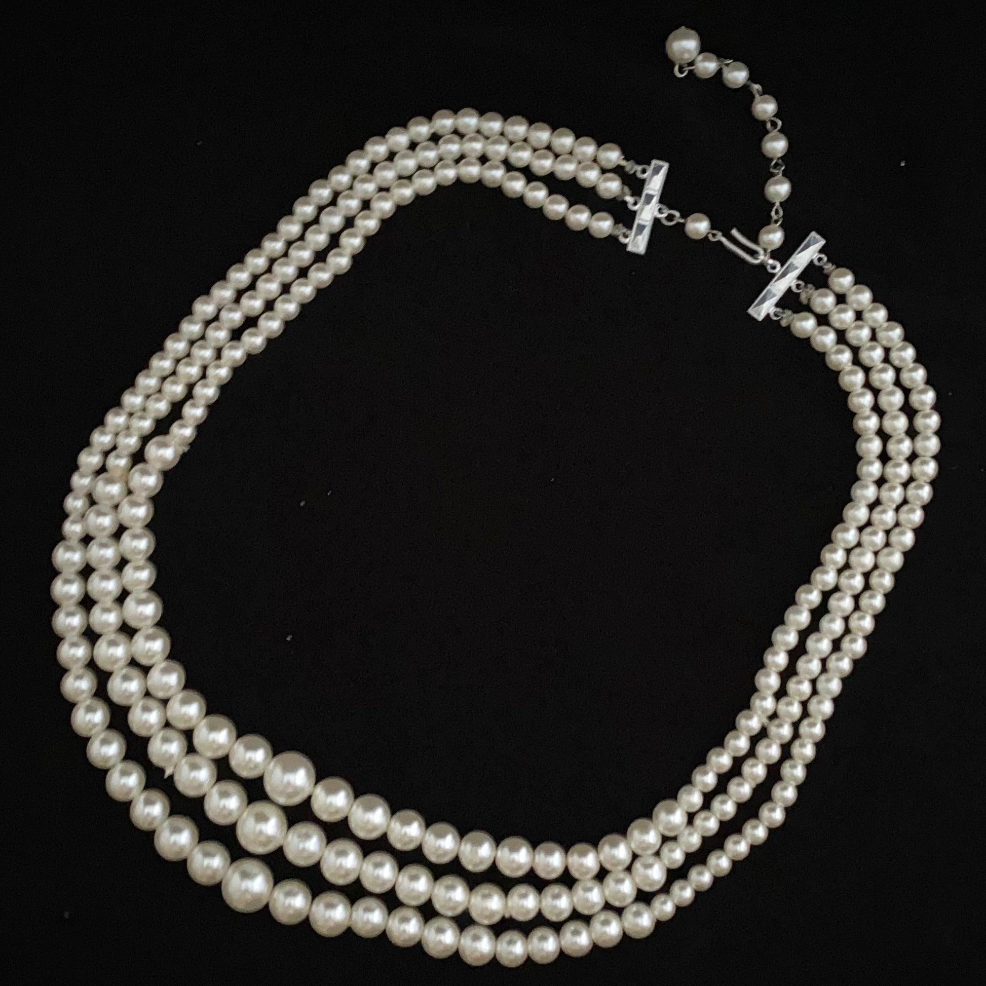 1960s Hong Kong 3-Strand White Faux Pearls – Retro Kandy Vintage
