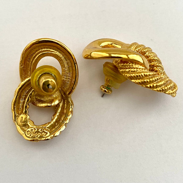 1980s Napier Gold-Tone Earrings – Retro Kandy Vintage