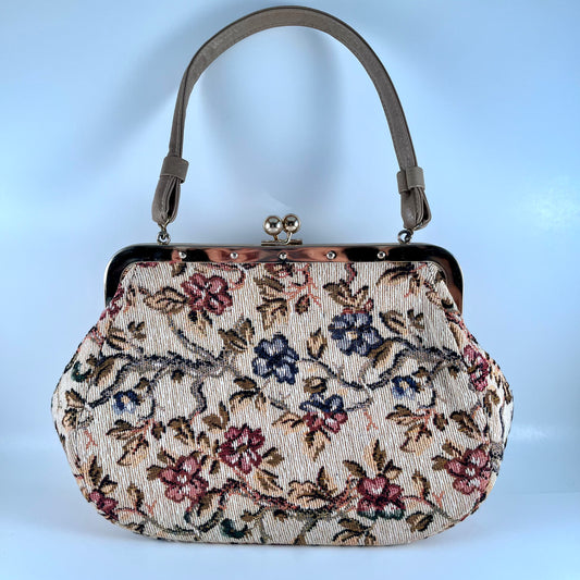 1960s Elongated Tapestry Handbag