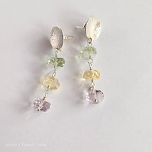 Pastel Crystal Drop Earrings Handmade 925 Silver Posts