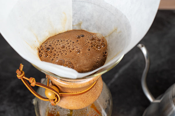 how to make the perfect chemex coffee bloom preinfusion pre infusion