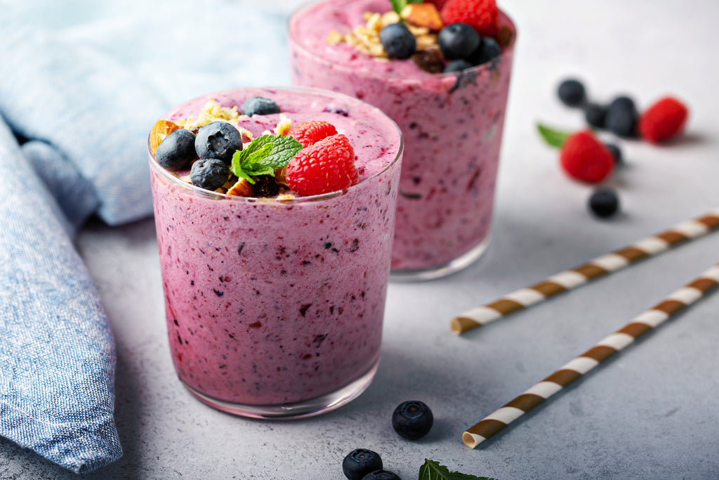 Mixed berry dairy-free protein shake 