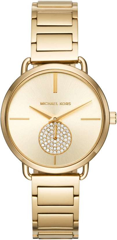 michael kors gold watch with swarovski crystals