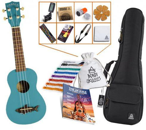 Makala Shark Soprano Ukulele Tribal Bundle