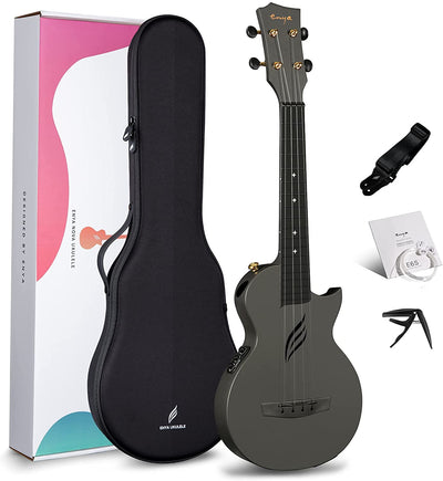 Enya Nova U Carbon Tenor Pro Ukulele - Electric - Black - On Sale Now