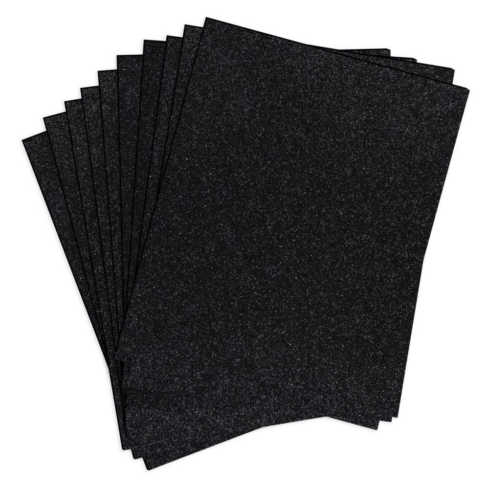 Spellbinders Black & White Glitter Foam Sheets 8.5X11 10/Pkg