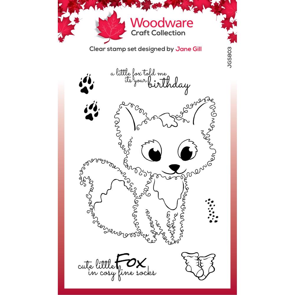 Woodware 4"x6" Clear Stamp: Fuzzie Friends, Freddie Fox (JGS803)