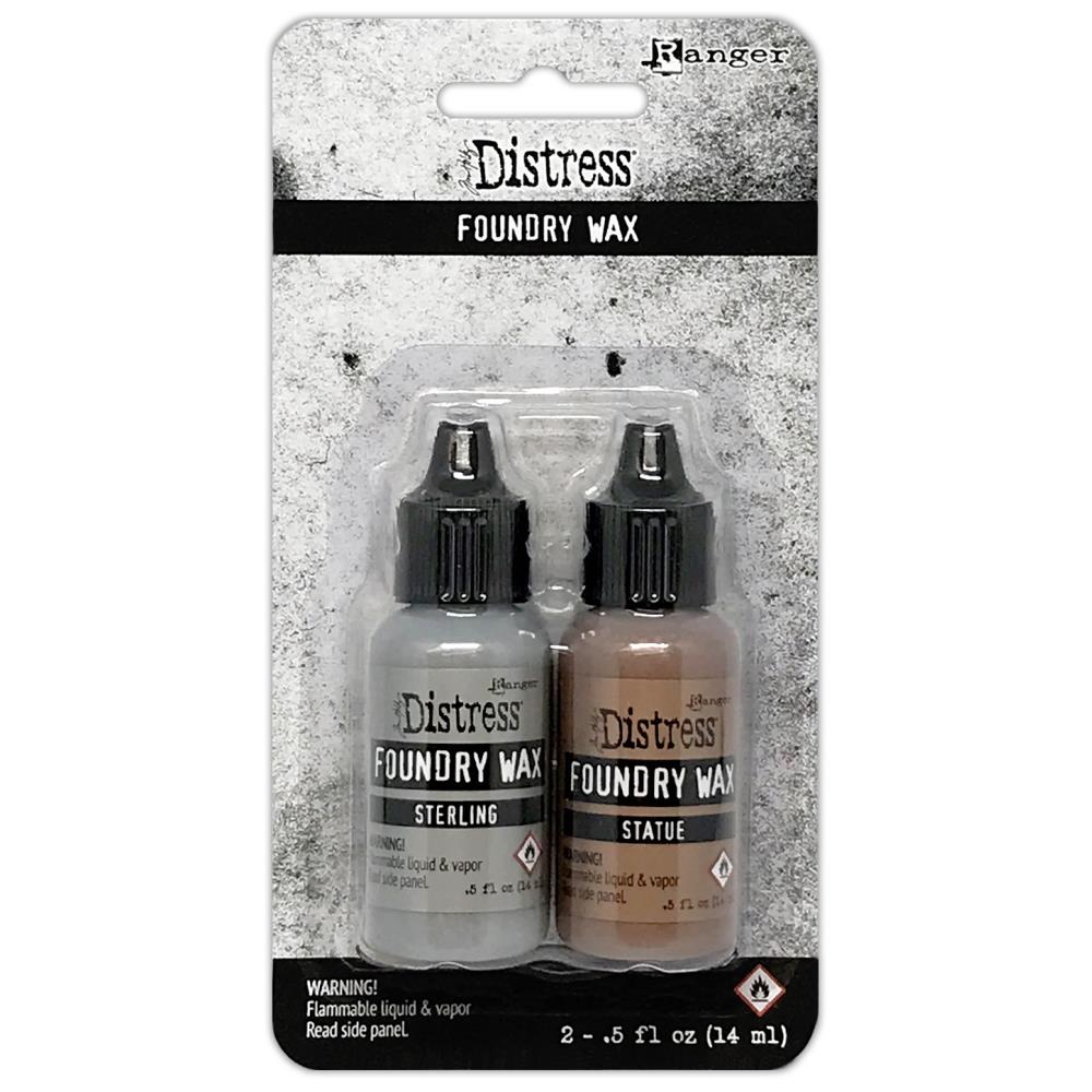 Tim Holtz Distress Foundry Wax Kit: Sterling & Statue (TDAK80442)