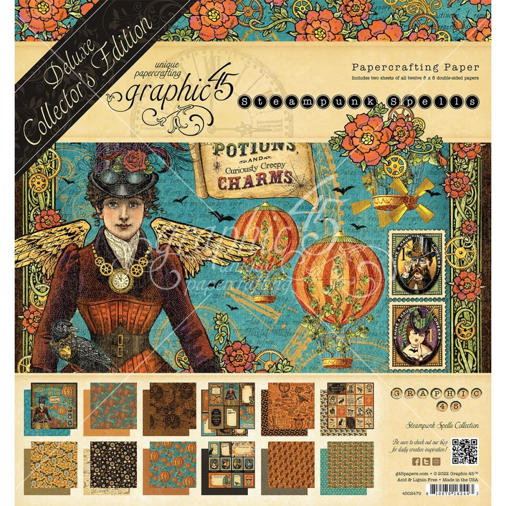 Graphic 45 Steampunk Spells 8"x8" Double Sided Paper Pad (G4502479)