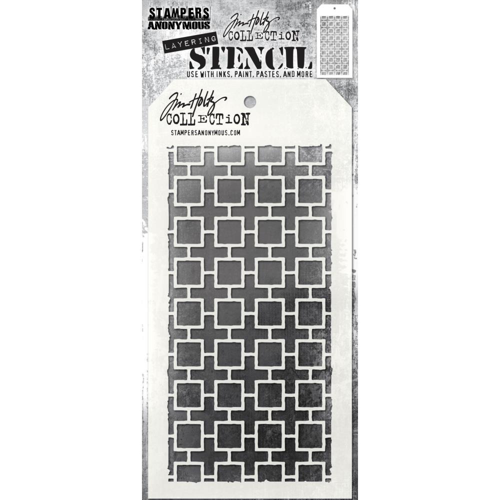 Tim Holtz 4.125"X8.5" Layering Stencil: Linked Square (THS157)