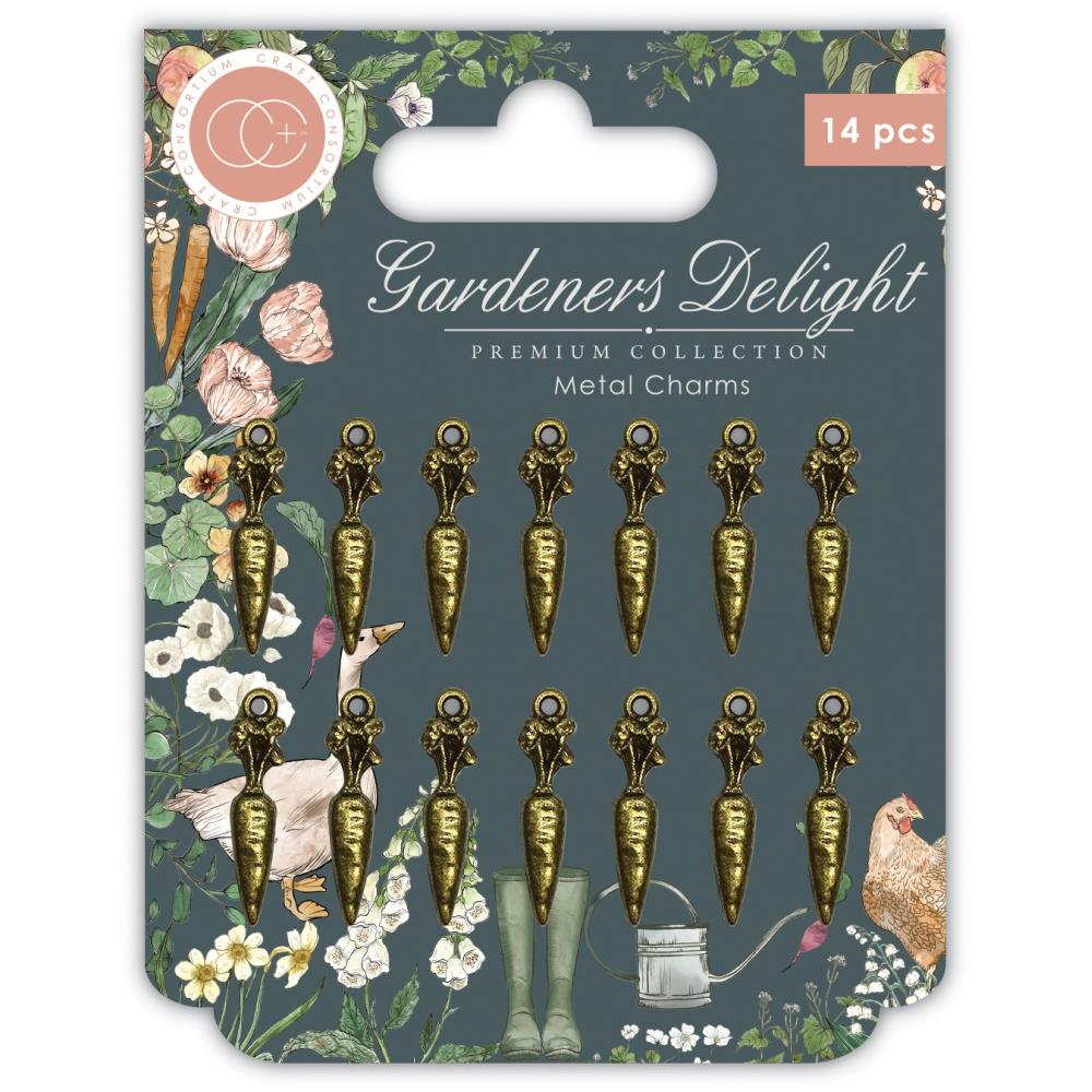 Craft Consortium Gardeners Delight Metal Charms: Carrots (CCMCHR35)