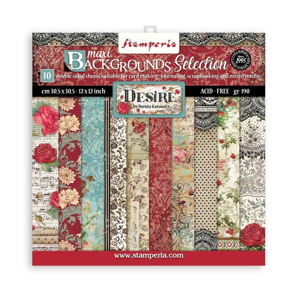 Stamperia Desire Backgrounds 12"x12" Double Sided Paper Pad (SBBL121)