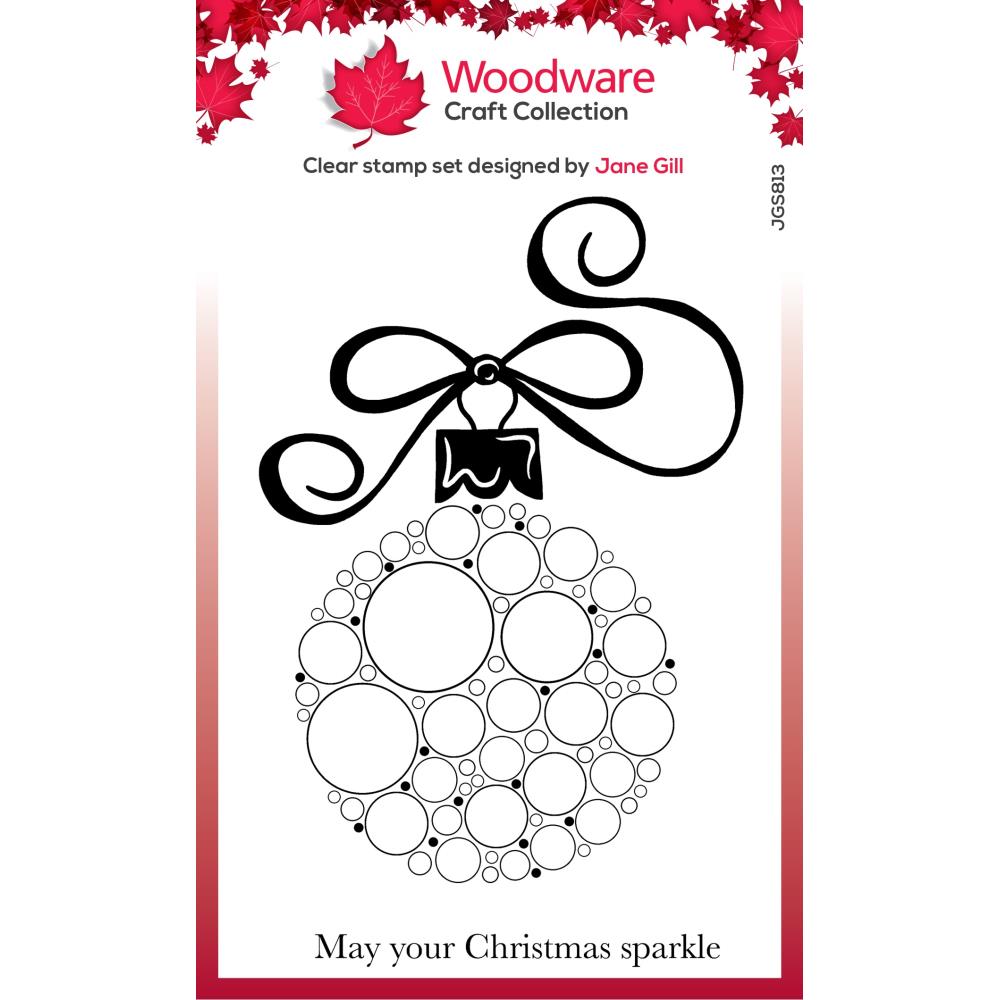 Woodware 4"x6" Clear Stamp: Big Bubble Bauble, Curly Ribbon (JGS813)