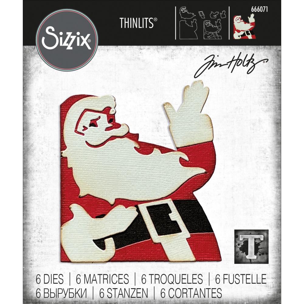 Sizzix Thinlits Dies: Retro Santa, by Tim Holtz, 6/Pkg (666071)